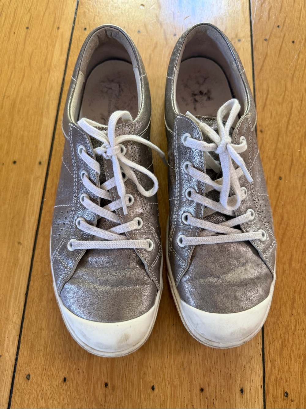 Josef Siebel Women's Metallic Gold Lace-Up Sneakers size EU 39